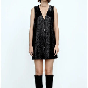 Zara Sparkly Vest Dress NWT